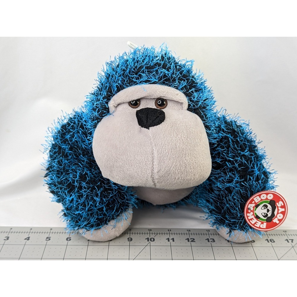 Peek a Boo Gorilla Plush Black Blue Gray 10‎ Inch Stuffed Animal Toy